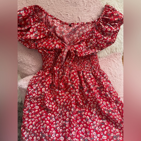 Red floral summer dress - Picture 4 of 4